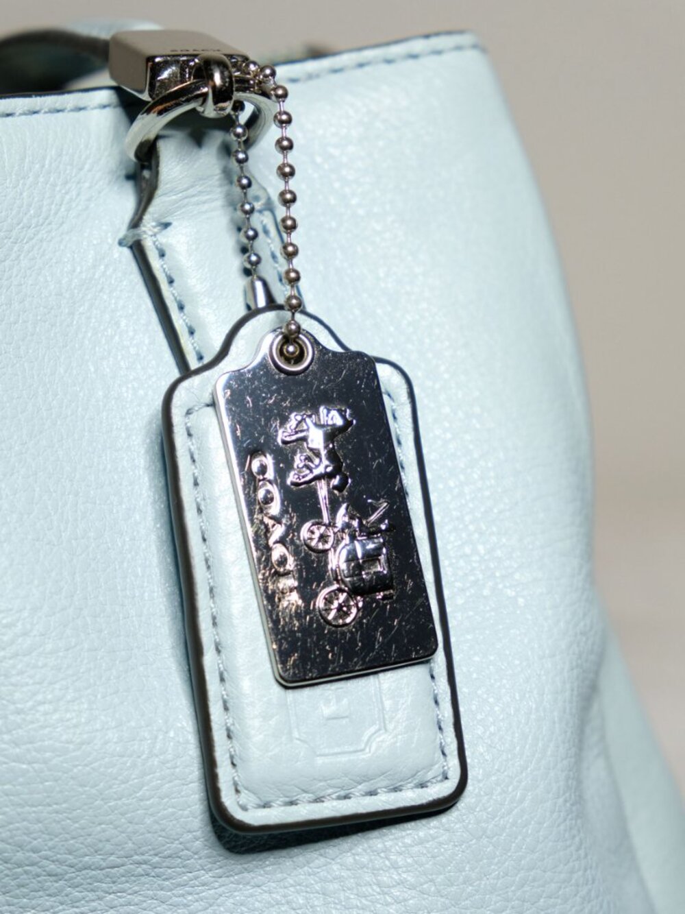 Coach Madison Cafe Carryall, Leather, pastel seafoam, Fair - Picture 7 of 15